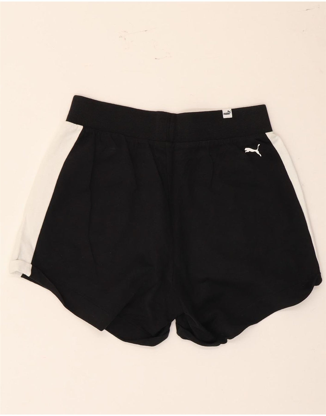 Pantaloncini sportivi da donna Puma UK 12 Medium Black Colourblock in cotone