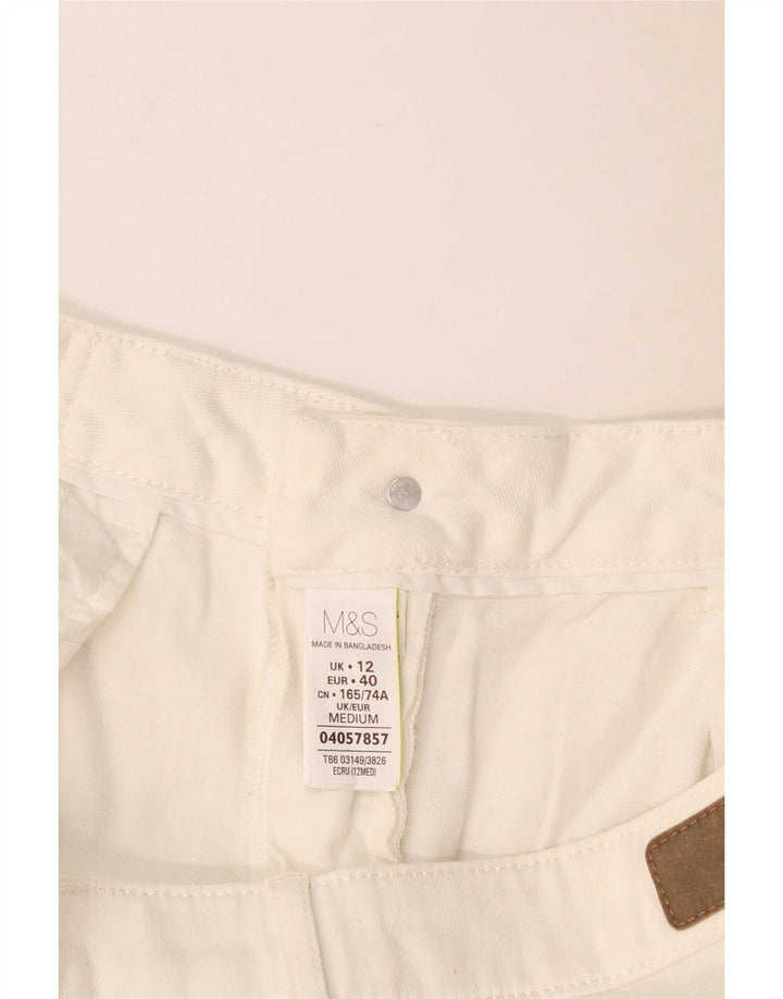 Jeans corti da donna Marks & Spencer UK 12 medi W32 L23 bianco sporco