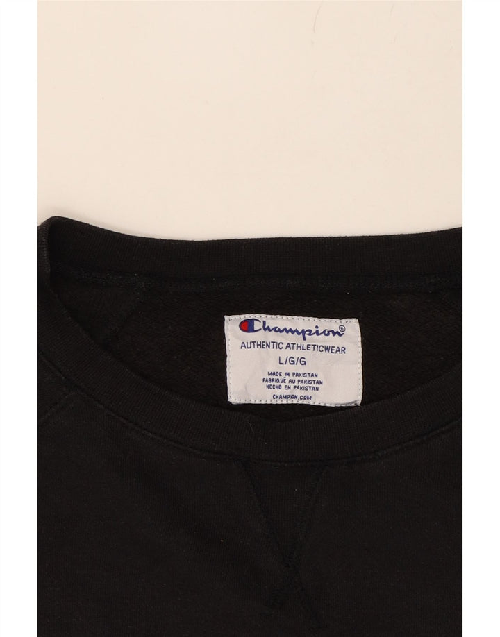 CHAMPION Womens Sweatshirt Jumper UK 16 Large Black Cotton Vintage Champion and Second-Hand Champion from Messina Hembry 