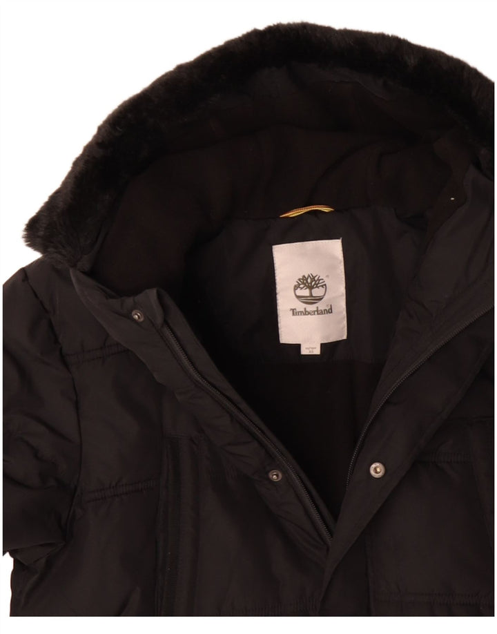 Cappotto imbottito con cappuccio da uomo Timberland UK 34 XS poliestere nero