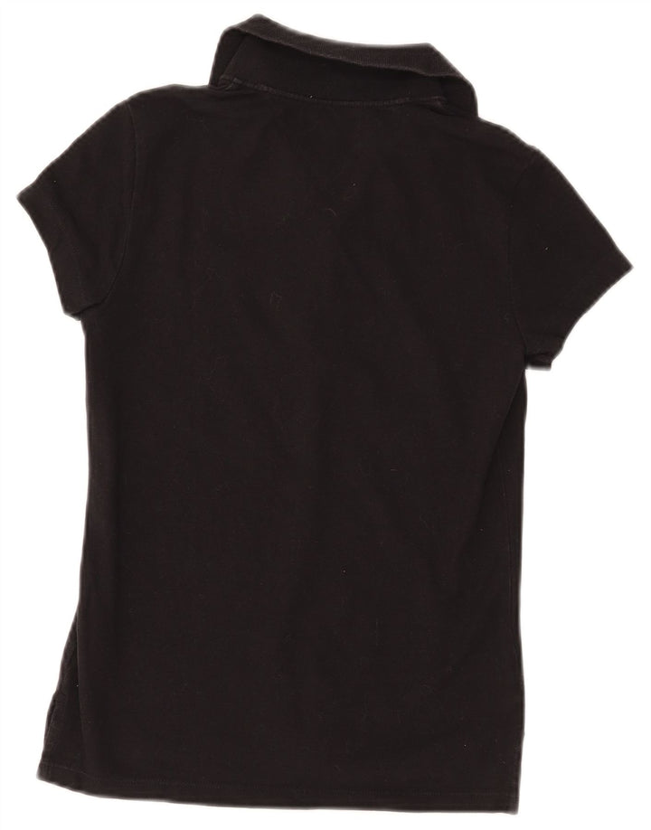 TOMMY HILFIGER Polo da donna UK 8 piccola in cotone nero
