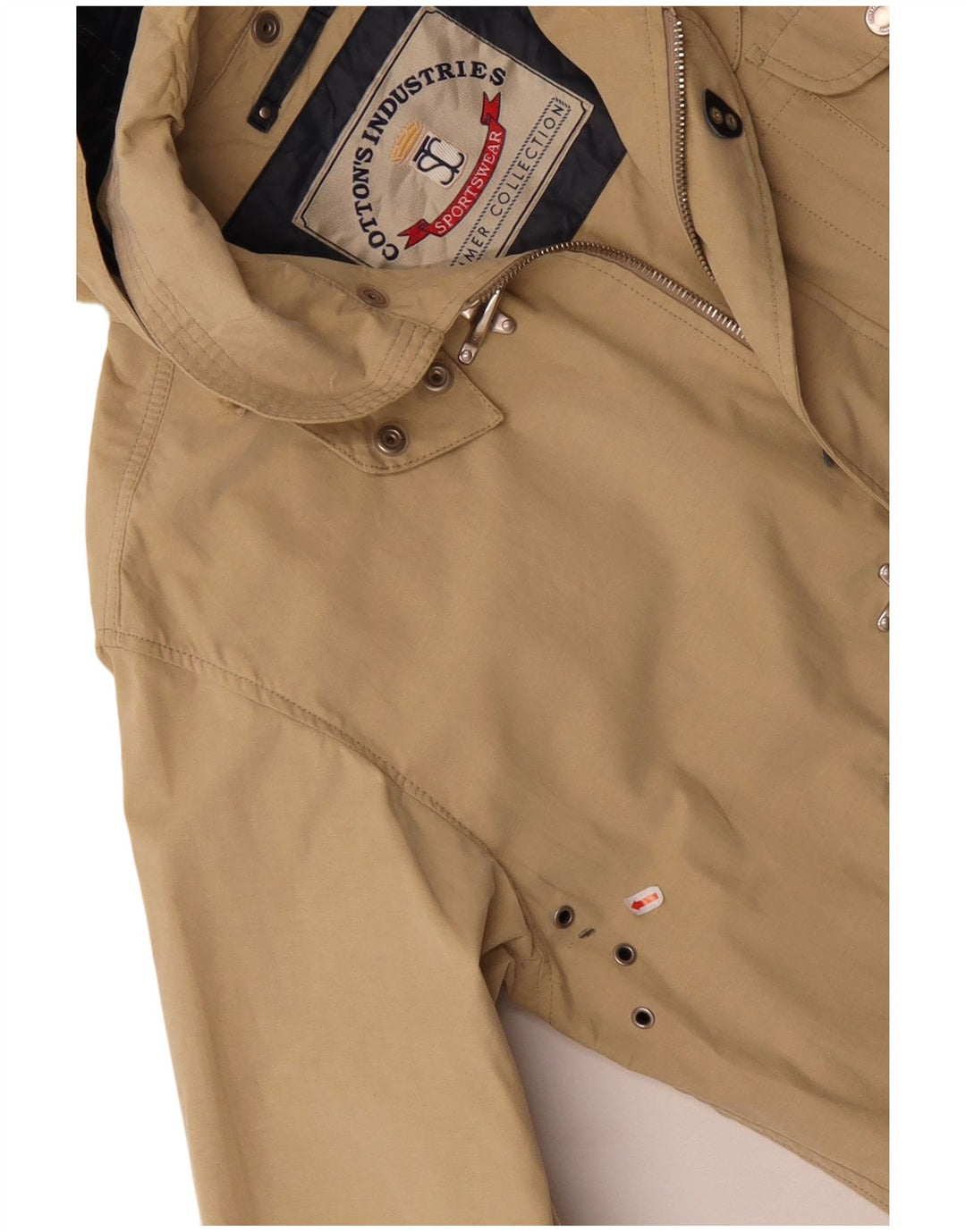 COTTON'S INDUSTRIES Giacca utilitaria da uomo con cappuccio UK 42 XL Beige