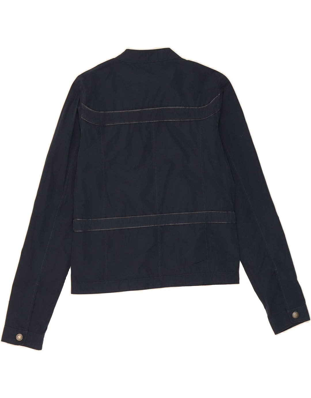 CALVIN KLEIN JEANS Womens Crop Bomber Jacket UK 14 Large Navy Blue Vintage Calvin Klein Jeans and Second-Hand Calvin Klein Jeans from Messina Hembry 