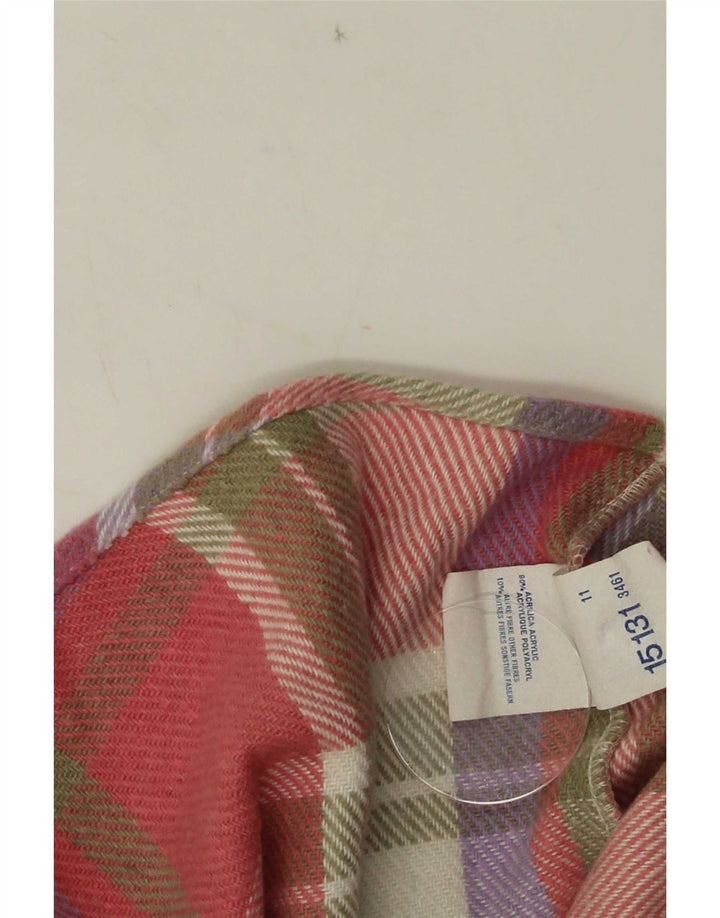 Camicia vintage da uomo in flanella, acrilico a quadri grandi rosa