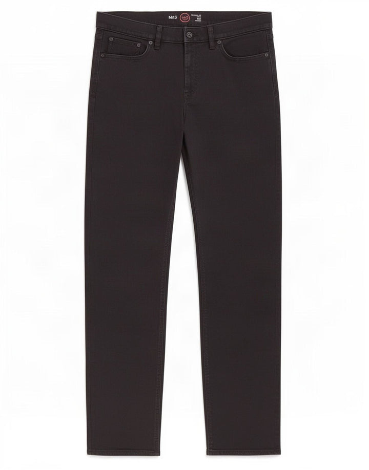 Jeans dritti da uomo Marks & Spencer W36 L33 cotone nero