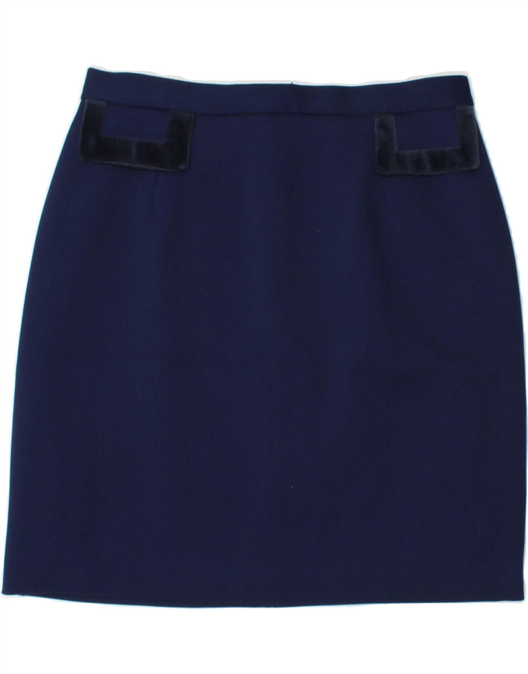 VINTAGE Womens Straight Skirt IT 44 Medium W28 Navy Blue Polyester Vintage Vintage and Second-Hand Vintage from Messina Hembry 