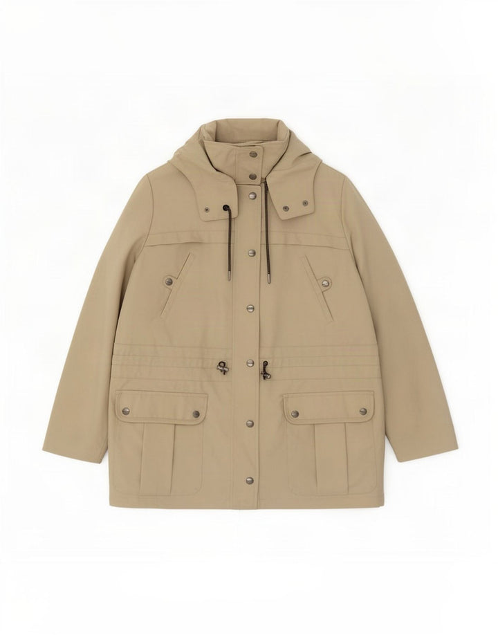 Giacca pratica con cappuccio da donna Marks & Spencer UK 20 2XL Poliammide beige
