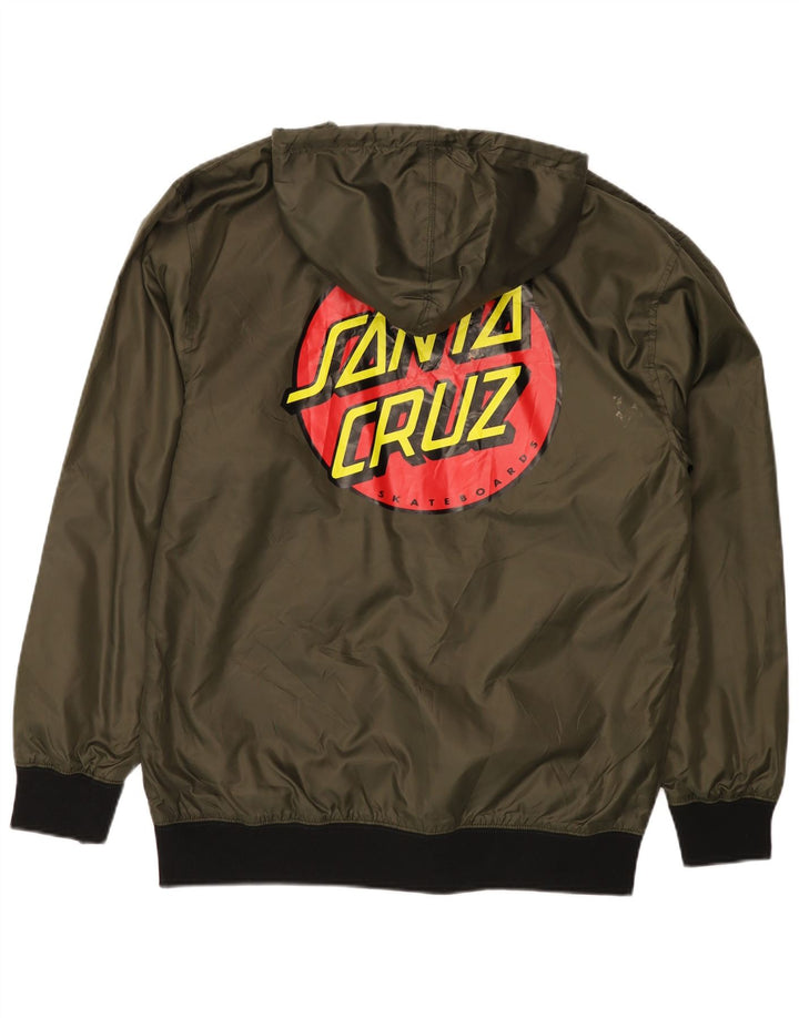 Giubbotto bomber con cappuccio grafico da uomo Santa Cruz UK 40 grande poliestere kaki
