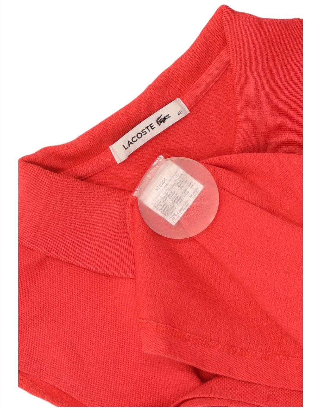 Polo senza maniche da donna LACOSTE taglia 42 grande cotone rosso