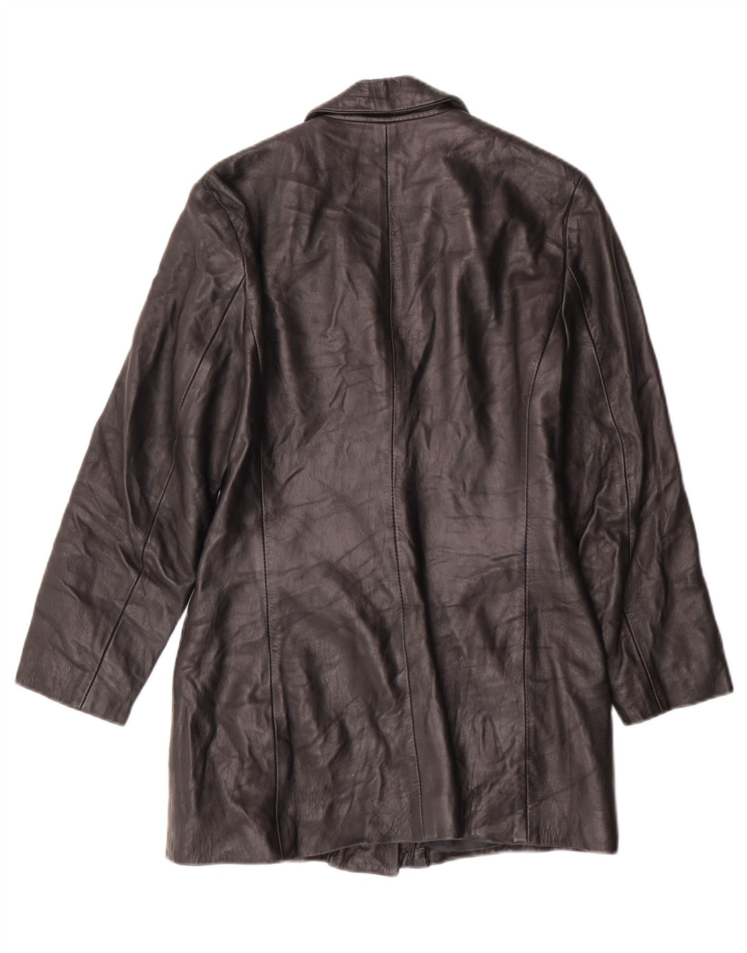 Giacca in pelle vintage da donna IT 44 media nera classica