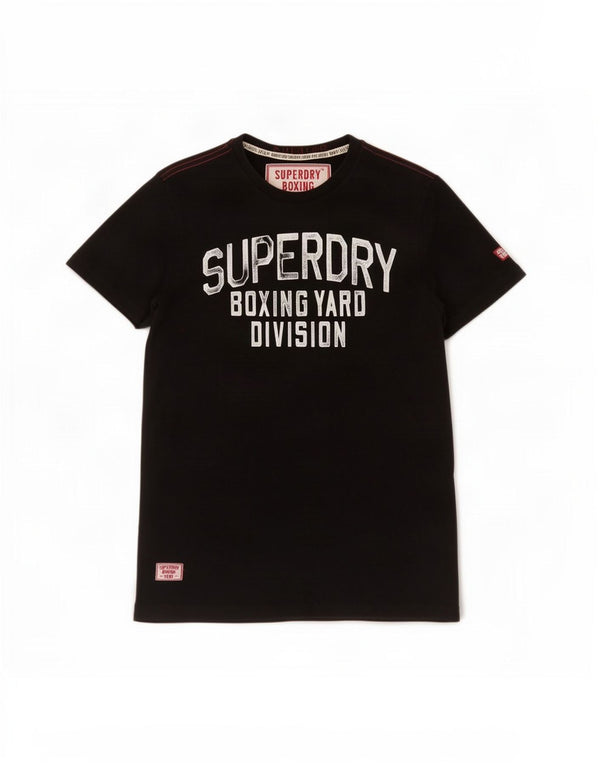 T-shirt grafica da uomo Superdry Top grande in cotone nero