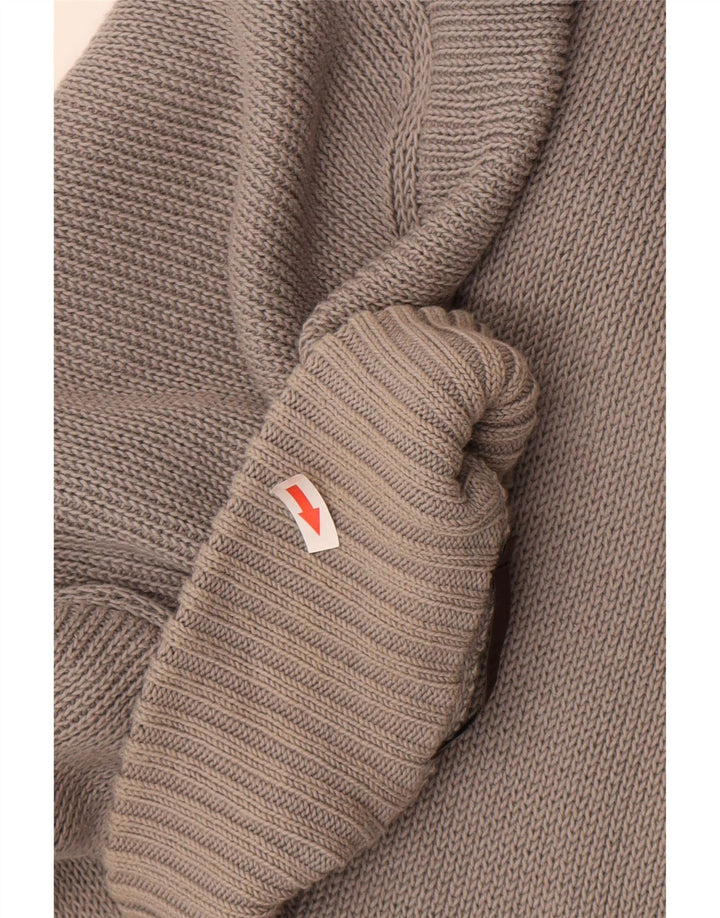 Maglione da uomo Reiss con collo a bottoni XL in cotone grigio