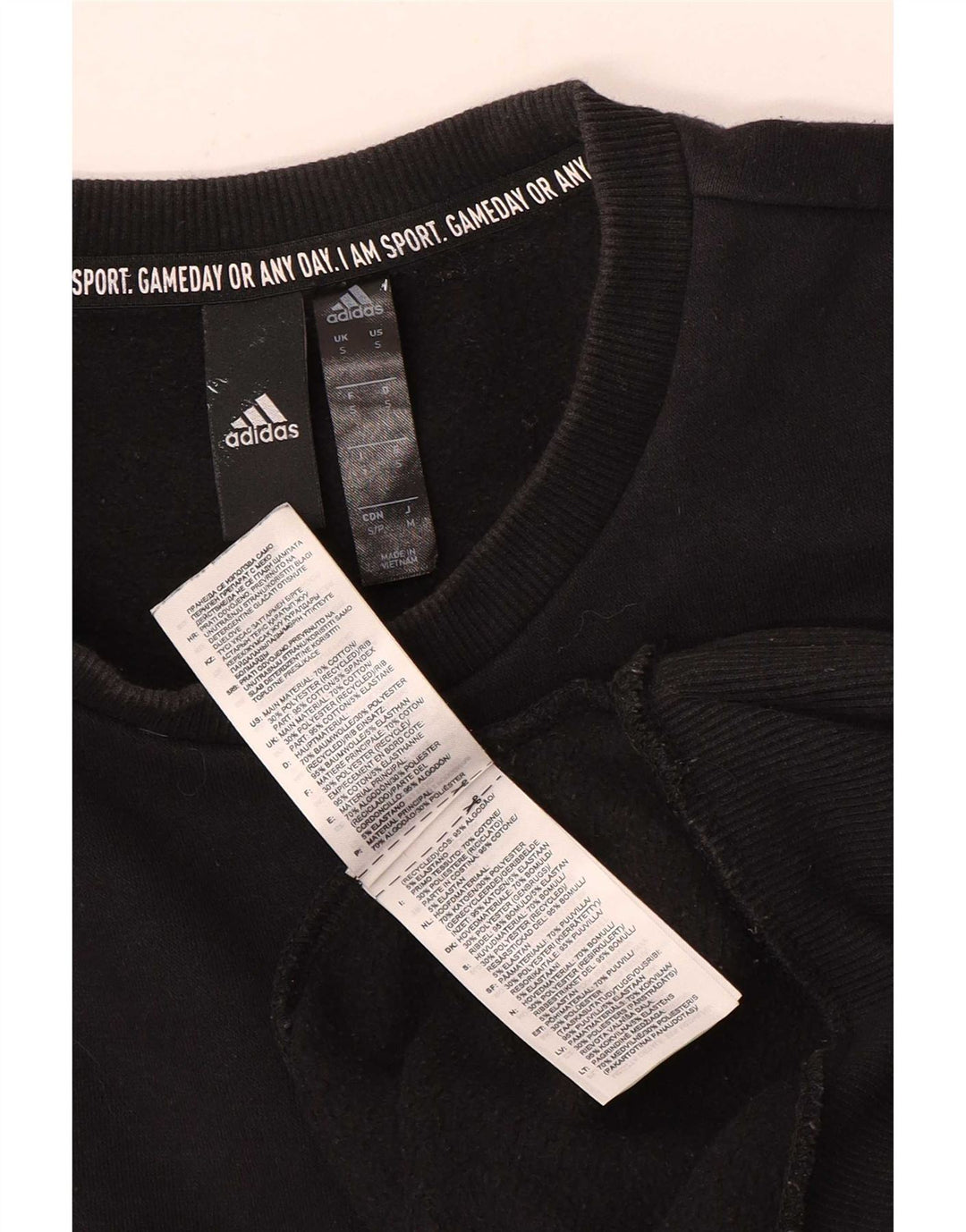 Felpa Adidas Uomo Maglione Piccolo Cotone Nero