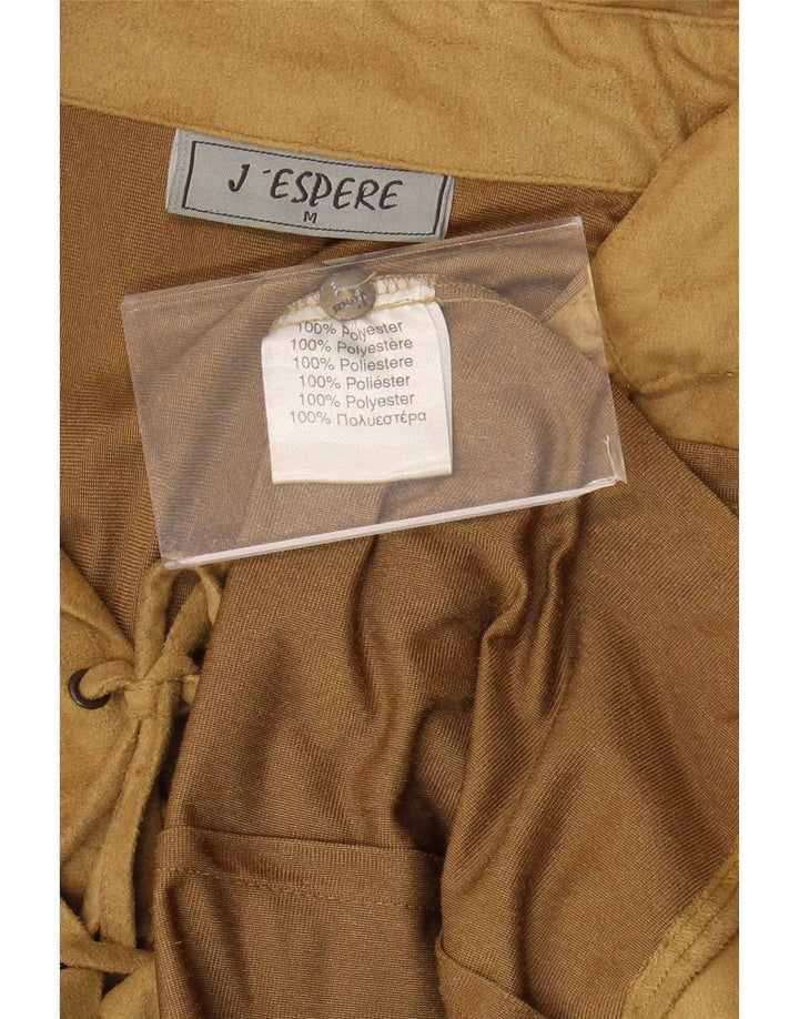 Camicetta pullover da donna vintage UK 14 Poliestere marrone medio