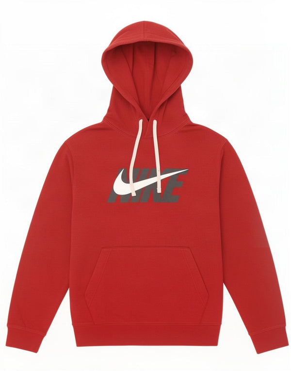 Felpa con cappuccio grafica Nike da uomo in cotone rosso medio