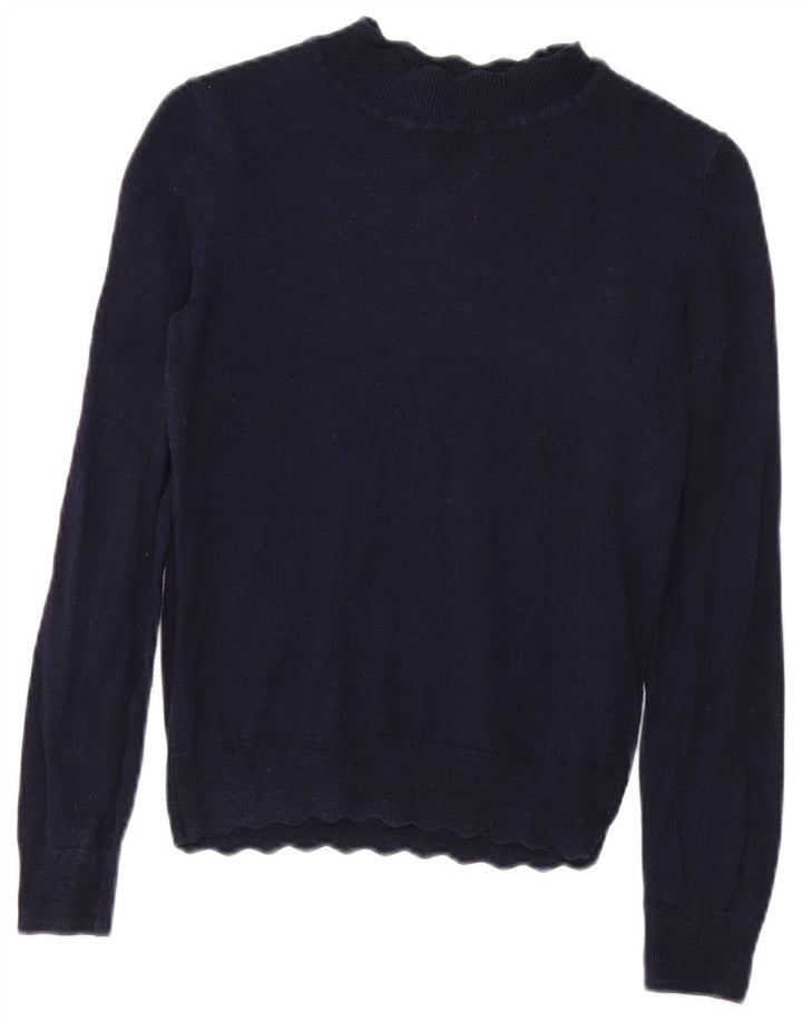Maglione maglione collo alto da donna Oasis UK 10 piccolo blu navy