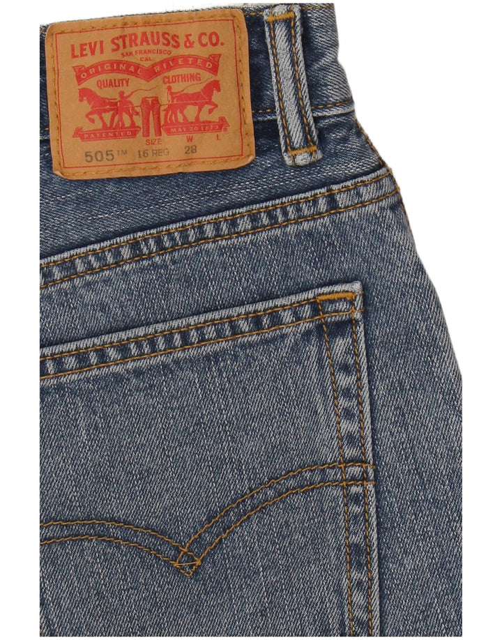 Levi's Ragazzi 505 Pantaloncini di jeans 15-16 anni W28 Blu Cotone