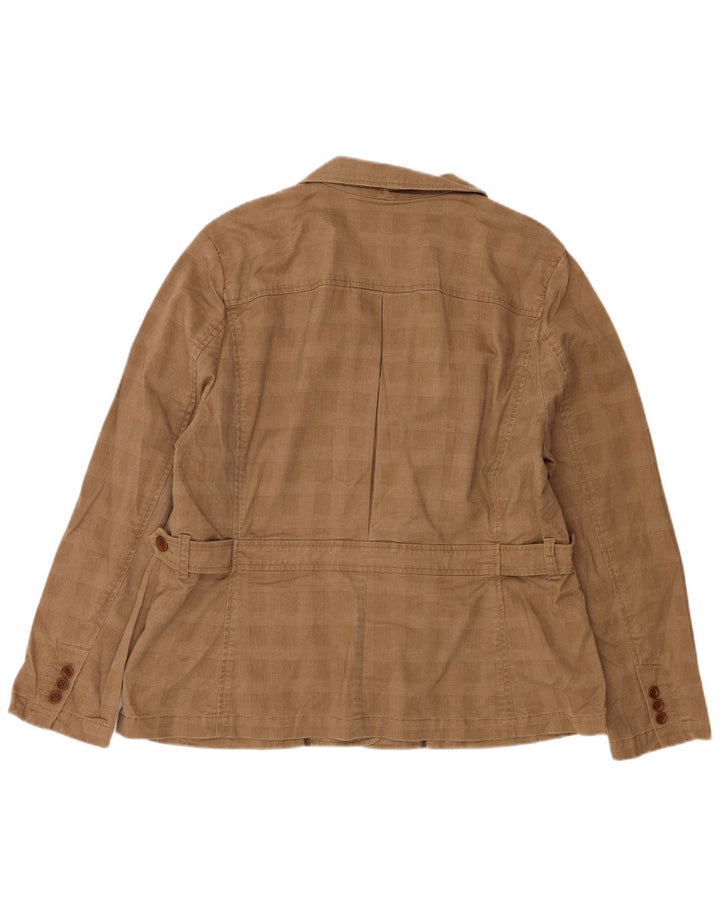Eddie Bauer Giacca blazer a 3 bottoni da donna US 18 XXL Cotone a quadri beige