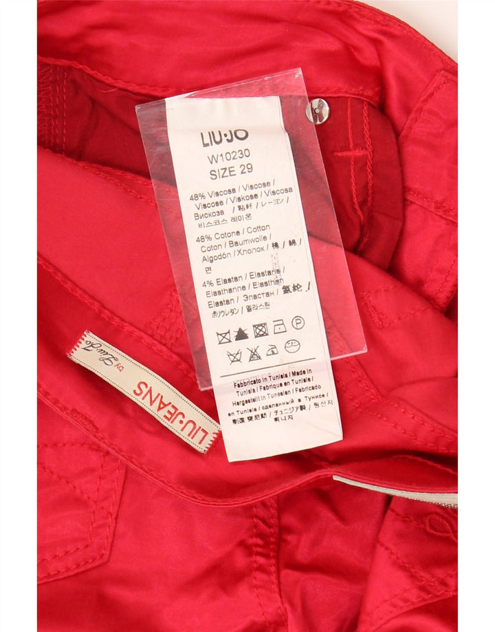 Pantaloni casual slim da donna LIU JO W29 L30 rosso in viscosa