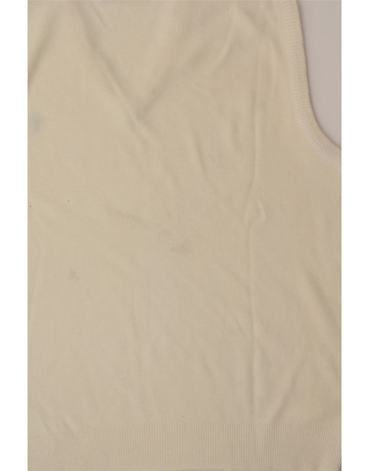 VINTAGE Mens Vest Tank Top XL Off White Acrylic Vintage Vintage and Second-Hand Vintage from Messina Hembry 