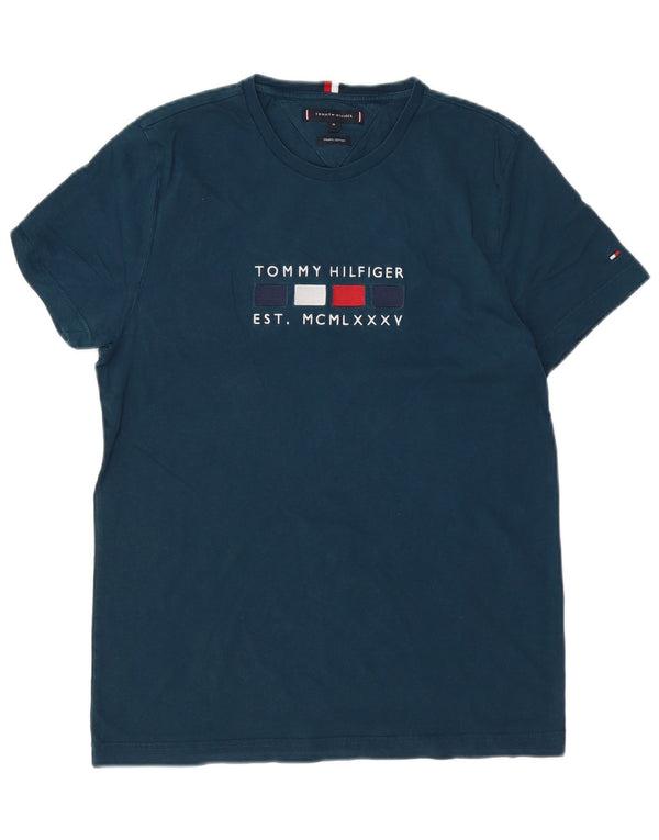 TOMMY HILFIGER T-shirt grafica da uomo Top in cotone blu navy medio