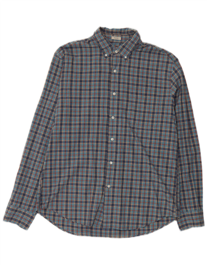 Camicia da uomo J. Crew vestibilità classica, cotone a quadri blu grande