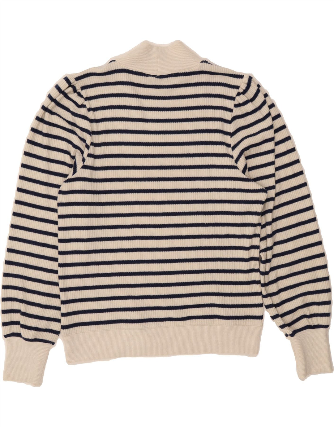 J. CREW Womens Turtle Neck Jumper Sweater UK 16 Large Off White Striped Vintage J. Crew and Second-Hand J. Crew from Messina Hembry 