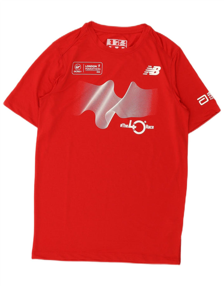 T-shirt grafica da uomo New Balance Top XS rosso poliestere