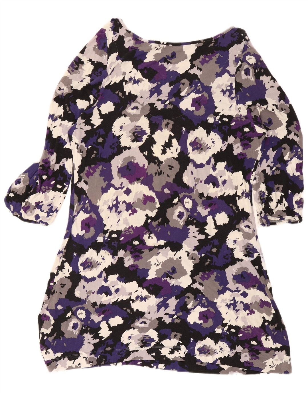 Abito basic da donna Marks & Spencer con maniche a 3/4 UK 16 Large Purple Camouflage