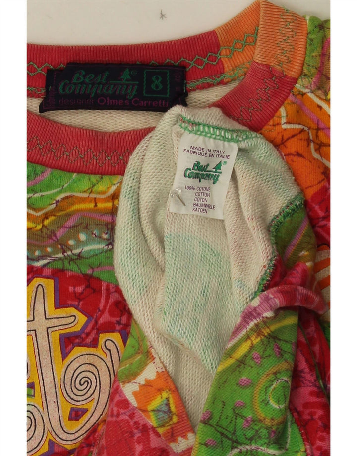 Felpa da donna Best Company maglione US 8 medio multicolore geometrico