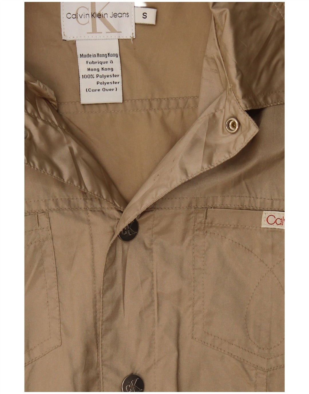 Giubbotto bomber da uomo Calvin Klein Jeans piccolo poliestere beige