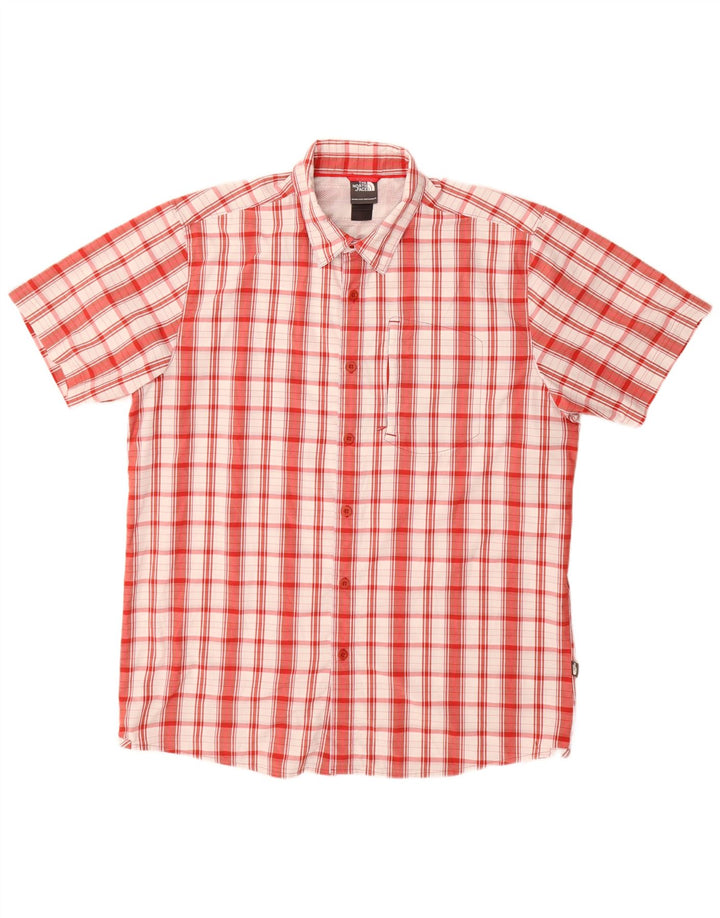 Camicia a maniche corte da uomo The North Face XL in nylon rosso a quadri