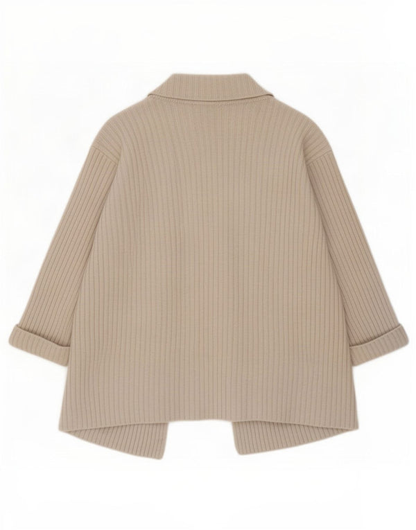 Maglione cardigan da donna Marks & Spencer UK 10 piccolo lana beige