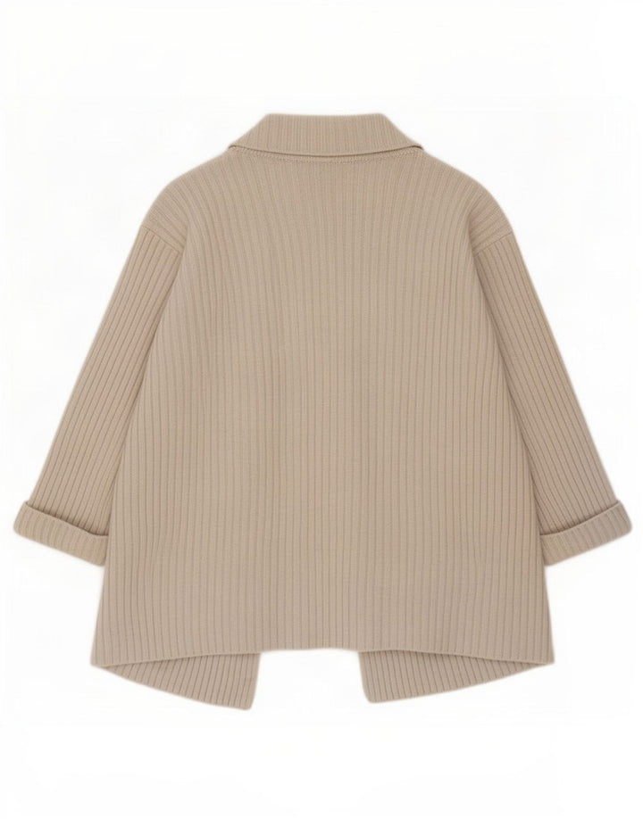 Maglione cardigan da donna Marks & Spencer UK 10 piccolo lana beige