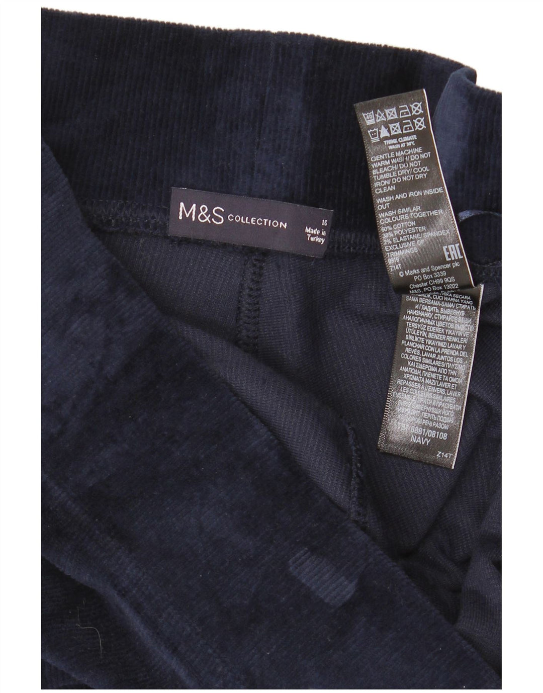Leggings da donna Marks & Spencer UK 16 grande cotone blu navy