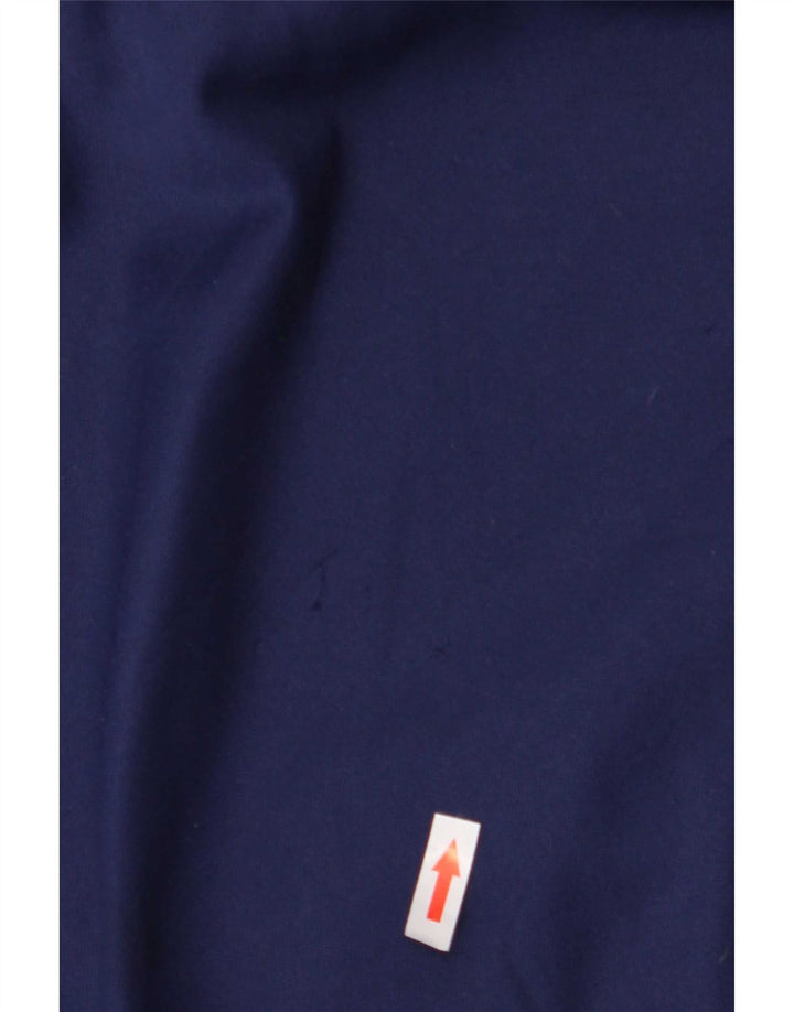 Adidas Uomo Felpa con cappuccio Maglione Large Blu Navy Colourblock Poliestere