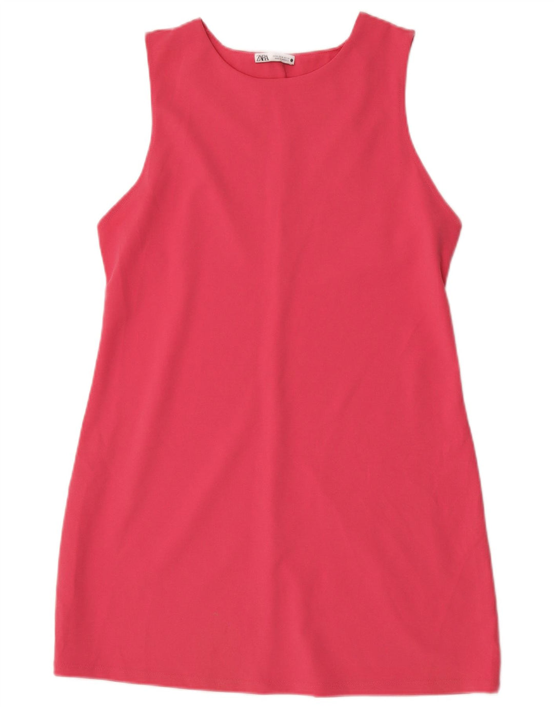 Abito tubino senza maniche da donna Zara UK 12 Poliestere rosa medio