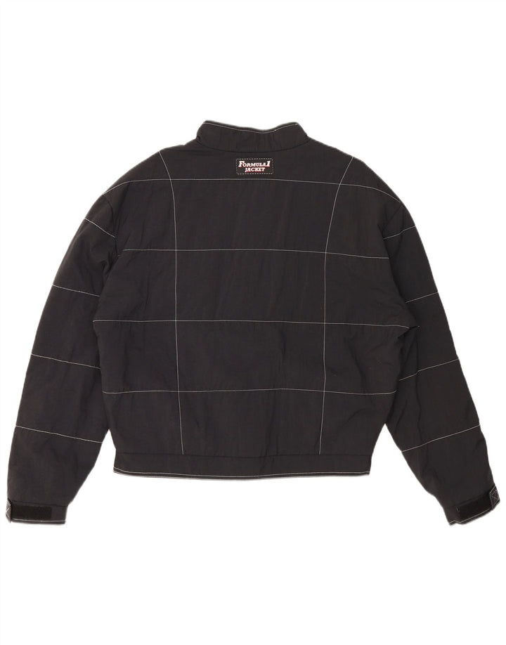 Giacca da corsa grafica da uomo di Formula Uno UK 42 XL Nylon nero a quadri