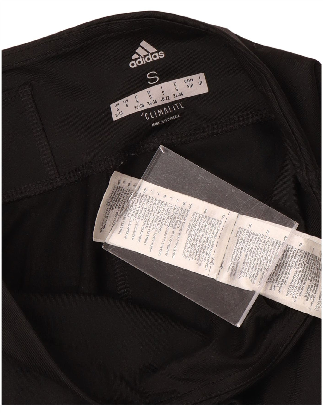 Leggings Capri con grafica Climalite da donna ADIDAS UK 8/10 Small Nero