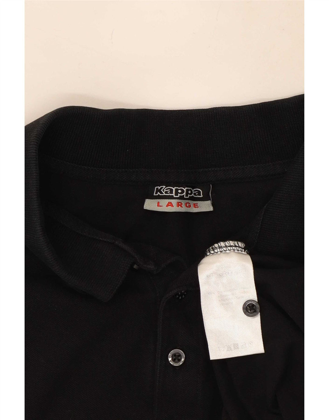 Polo Kappa Uomo Large Nera In Cotone