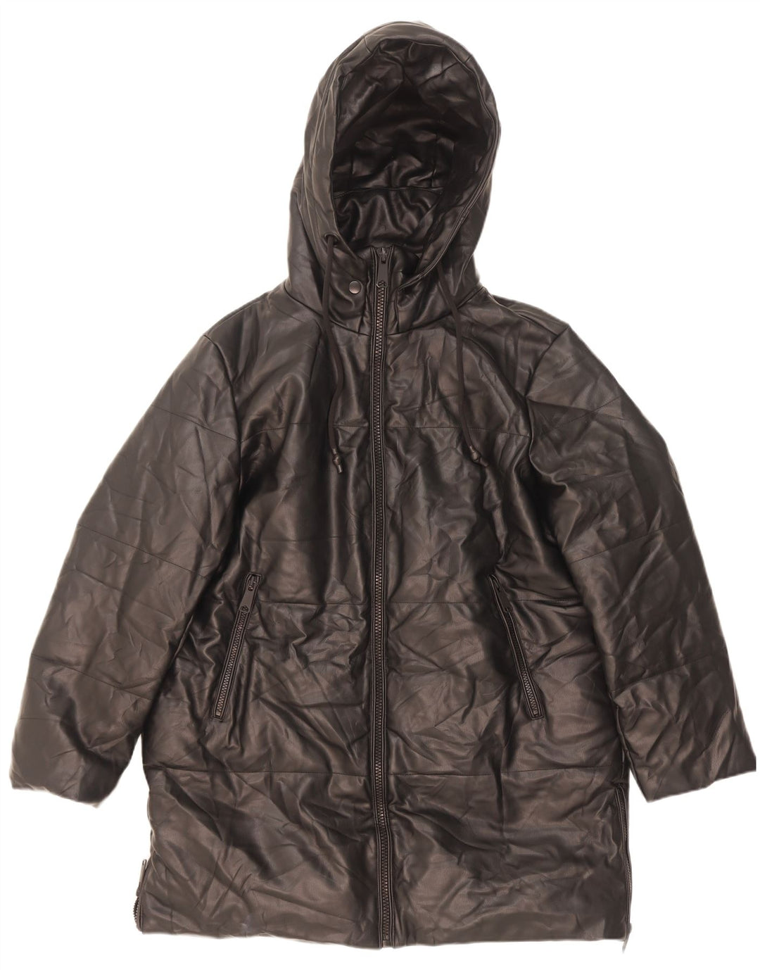 Cappotto imbottito oversize con cappuccio da uomo Zara in poliestere nero medio