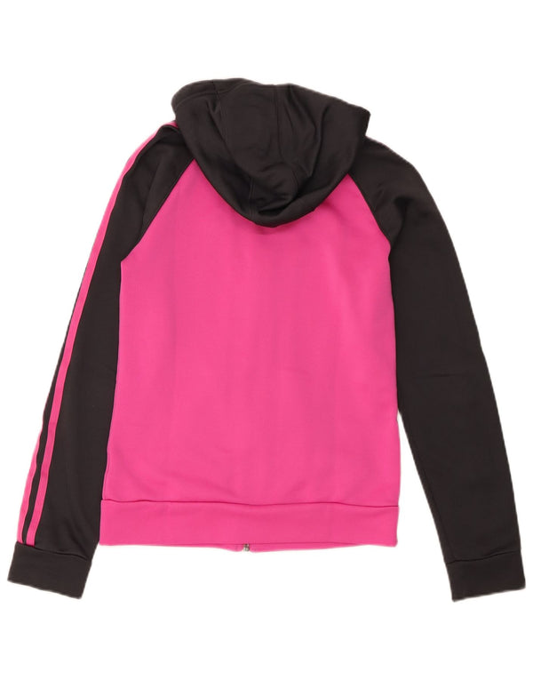 Felpa con cappuccio e zip da donna Adidas UK 8 Small Pink Colourblock