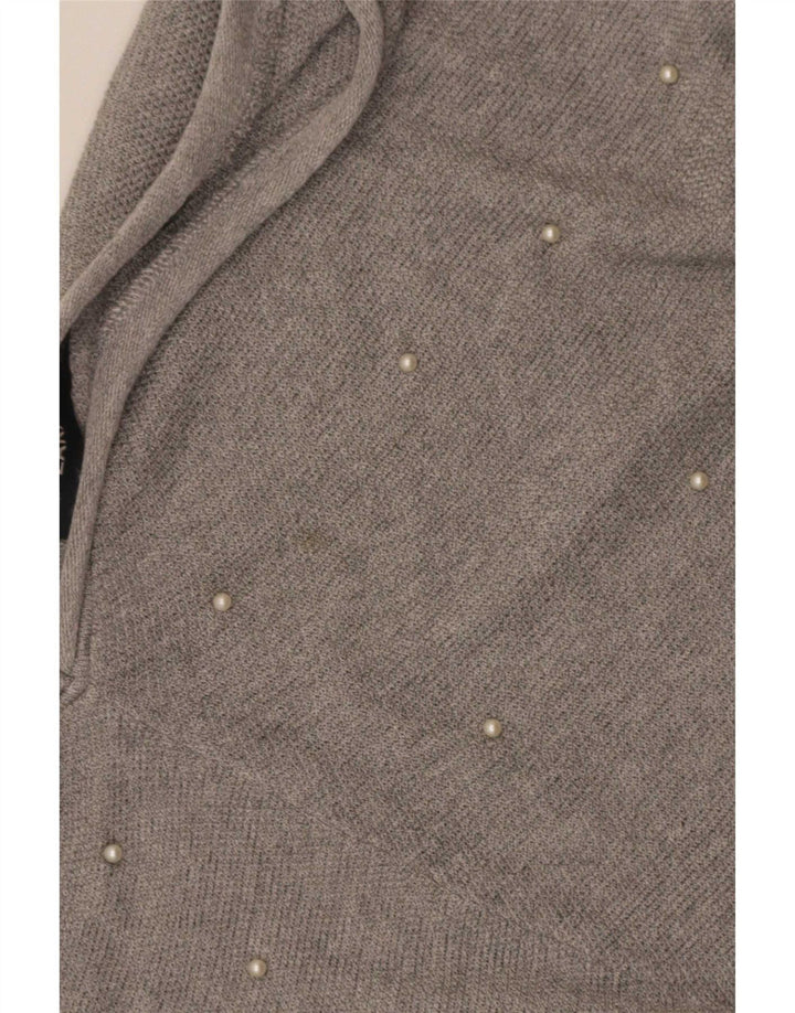 Maglione oversize con scollo a V da donna Zara UK 14 Grigio medio