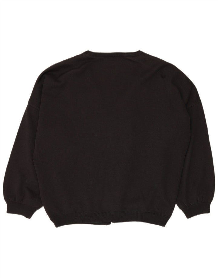 Maglione cardigan grafico da uomo vintage 3XL viscosa patchwork grigia