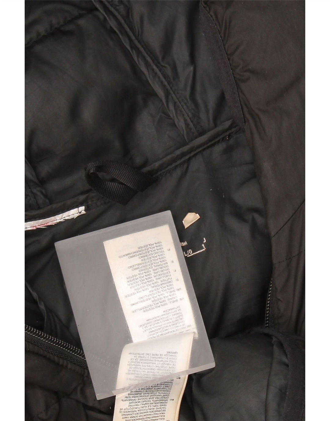 Giacca imbottita con cappuccio da donna ADIDAS UK 16 grande poliestere color block nero