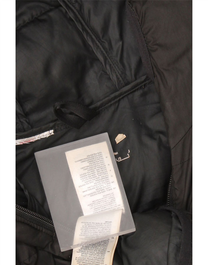 Giacca imbottita con cappuccio da donna ADIDAS UK 16 grande poliestere color block nero