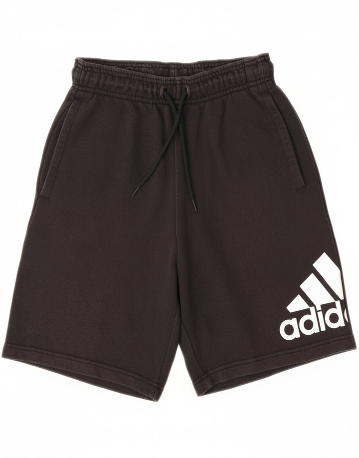 ADIDAS Mens Graphic Sport Shorts Small  Black Cotton Vintage Adidas and Second-Hand Adidas from Messina Hembry 