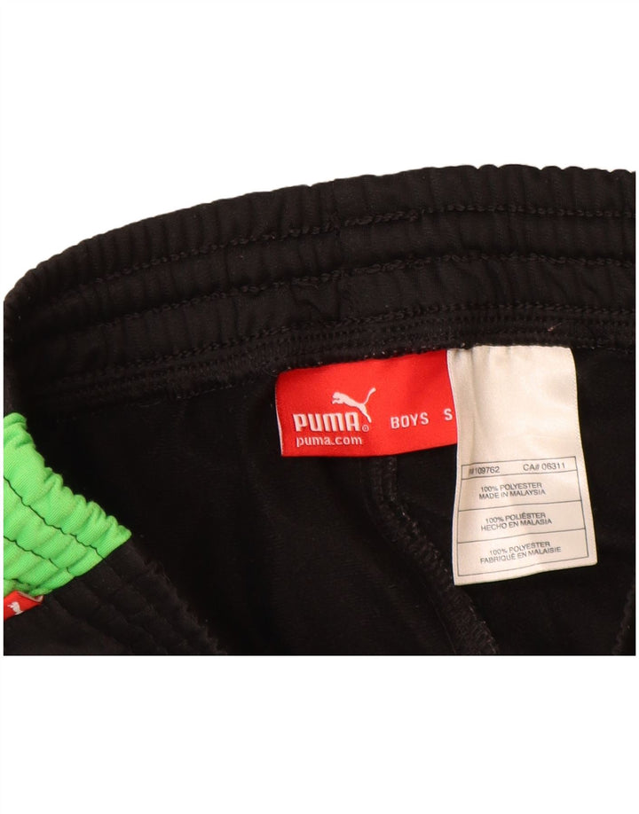 Pantaloni della tuta da ragazzo Puma 7-8 anni piccoli in poliestere color block nero
