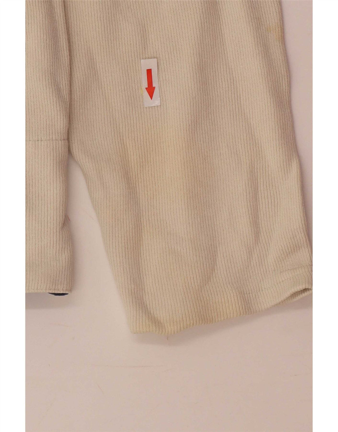 Sergio Tacchini Top da uomo con zip e collo a maniche lunghe in cotone beige medio