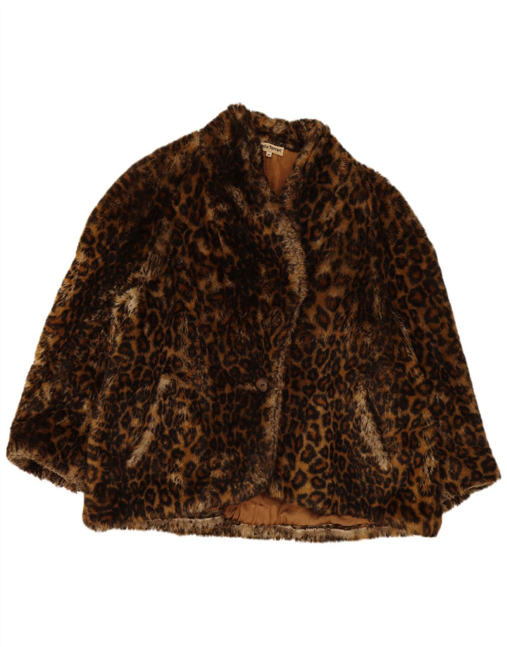 Giacca Oversize Donna Delia Ferrari IT 41 Marrone Medio Stampa Animalier